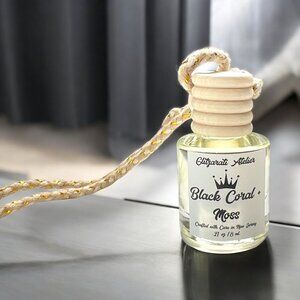 Black Coral & Moss Hanging Glass Car Oil Diffuser Freshener 8ml